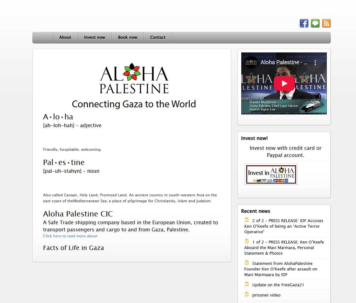 Screenshot of Aloha Palestine